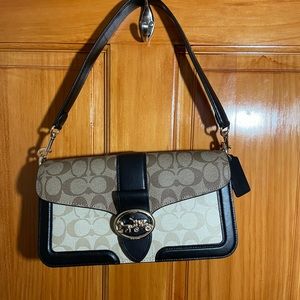 Georgie coach bag in blocked signature canvas